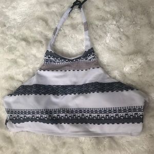 Patterned High-Neck Bikini Top